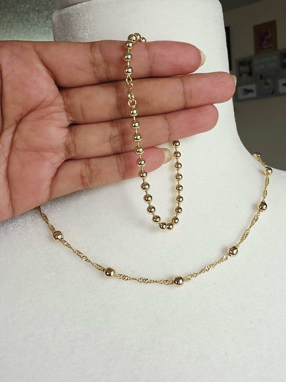 Set Pulsera Y Cadena Oro Laminado 14k